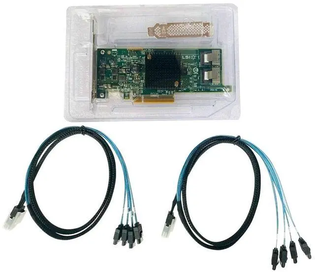 Alt view image 4 of 5 - SAS HBA Card PCIe SATA Expansion Card Compatible with LSI 9207-8i IT Mode, SAS Expander Support, 8-Port 6Gbps, PCIe 3.0 x8, with 2× SFF-8087 to 4× SATA Cables, for NAS ZFS TrueNAS unRAID Proxmox