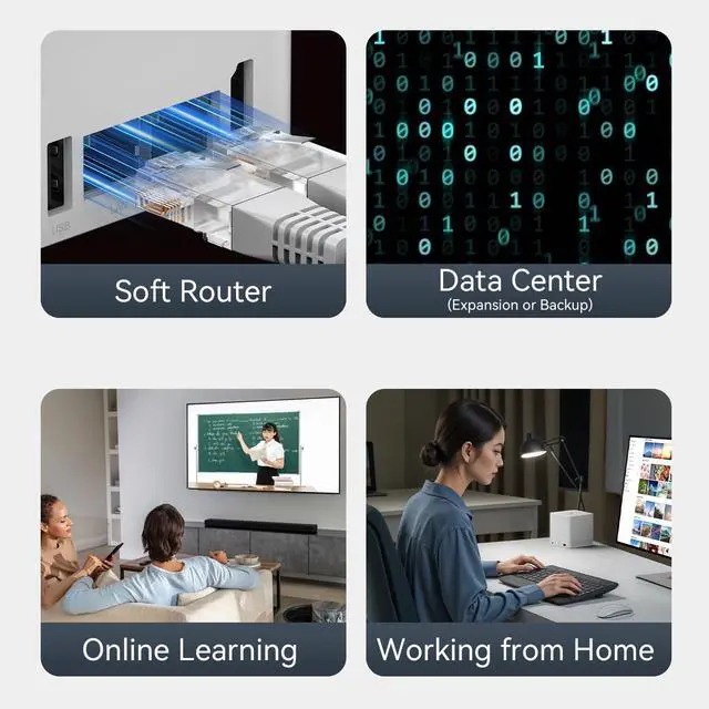 Alt view image 3 of 5 - Beelink ME Mini PC, Desktop NAS Intel N95 12G LPDDR5, 1TB M.2 PCIe 3.0x1 SSD, 6 x M.2 SSD Slots, Dual 2.5G LAN/File Server/NAS Storage/Network Attached Storage/Private Cloud/Network Storage