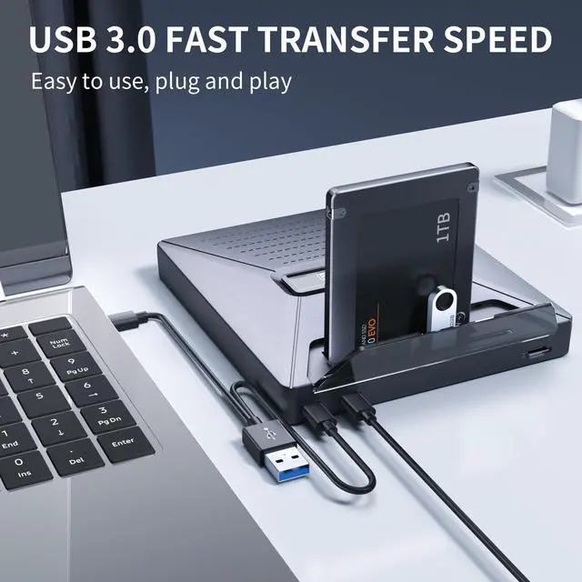 Alt view image 4 of 5 - Alronly External CD/DVD Drive for Laptop/PC, USB 3.0 Type-C USB Portable Player for Computer CD DVD +/-RW Disk Drive CD Burner Writer Reader Compatible with Desktop Windows Apple Linux (F05)