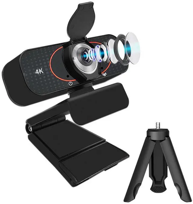 Main image of weishin 4K Full HD Webcam, Built-in Mic, Tripod, Privacy Cover, Auto Light Correction, and Plug-and-Play USB. for Desktop PC or Laptop Computer. Perfect for Streaming, and Video Conferences.