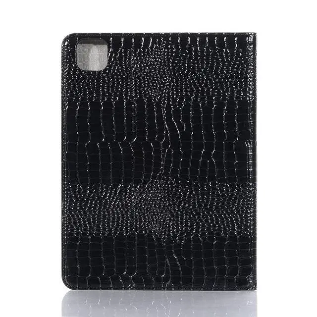 Alt view image 2 of 5 - iPad Air 13'' (M3 2025) (M2 2024) Case, iPad Pro-3 4 5 6 (12.9'') Case for Women, DMaos Synthetic Crocodile Leather Stand Folio Smart Cover with Pen Holder - Black