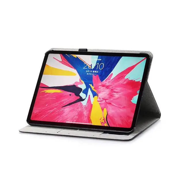 Alt view image 4 of 5 - iPad Air 13'' (M3 2025) (M2 2024) Case, iPad Pro-3 4 5 6 (12.9'') Case for Women, DMaos Synthetic Crocodile Leather Stand Folio Smart Cover with Pen Holder - Black