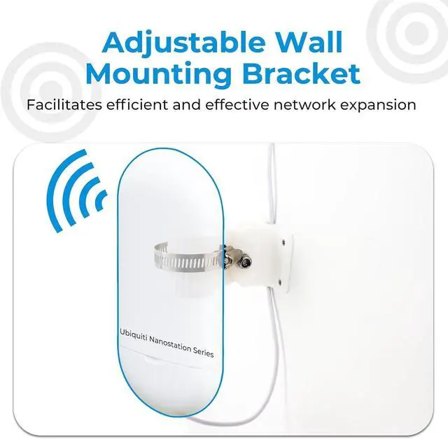Alt view image 3 of 5 - Foruly Wall Mount Bracket Kit for Ubiquiti Nanostation Ns-5ac Lo0o5ac Nsm5 Locom5 Nsm2 Locom2 Ltu Lite White (PLA White*2)