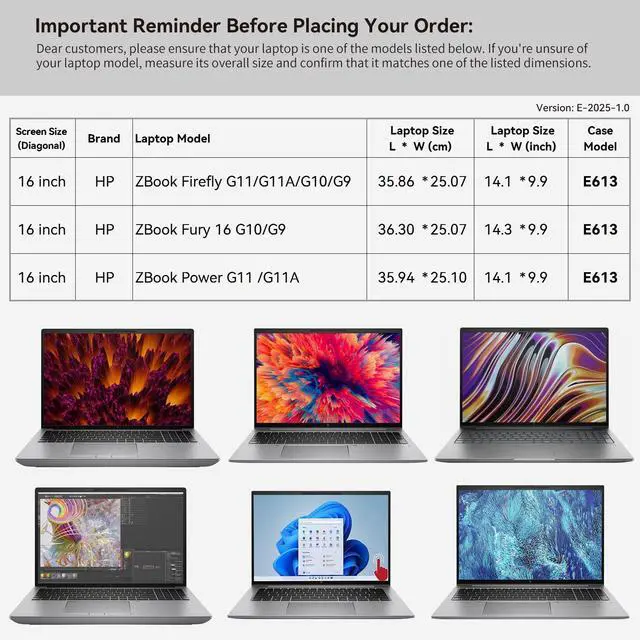 Alt view image 2 of 5 - Smatree 16 inch Laptop Sleeve for HP ZBook Firefly/Fury G10/G9 Mobile Workstation, for ZBook Firefly/Power G11/G11A, HP Laptop Case with Accessory Pocket, Patented Super Corner Design (E613)