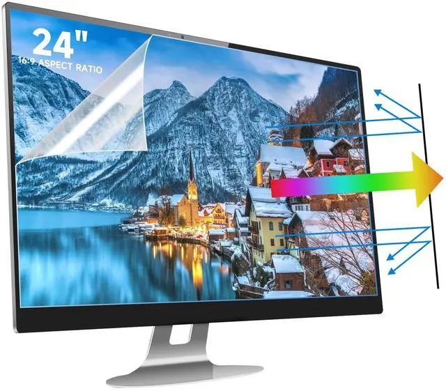 Main image of 24 Inch Anti Blue Light Screen Protector for Standard or Curved, Eye Protection Anti Glare Screen Protector for 24'' Sceptre/LG/Dell/HP/Acer/ViewSonic/ASUS/Aoc/Samsung Monitor with 16:9 Aspect Ratio