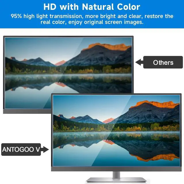 Alt view image 5 of 5 - 24 Inch Anti Blue Light Screen Protector for Standard or Curved, Eye Protection Anti Glare Screen Protector for 24'' Sceptre/LG/Dell/HP/Acer/ViewSonic/ASUS/Aoc/Samsung Monitor with 16:9 Aspect Ratio