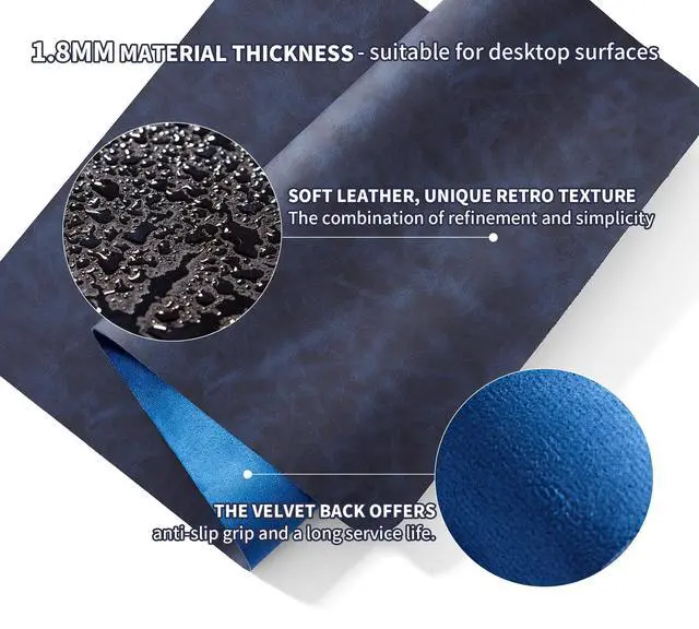 Alt view image 4 of 5 - RENMTURE Large Mouse Pad and Keyboard Wrist Rest, Desk Pad for Keyboard and Mouse, Large Gaming Mouse Pad with Wrist Support, Desk Mat for Work and Gaming (Blue)