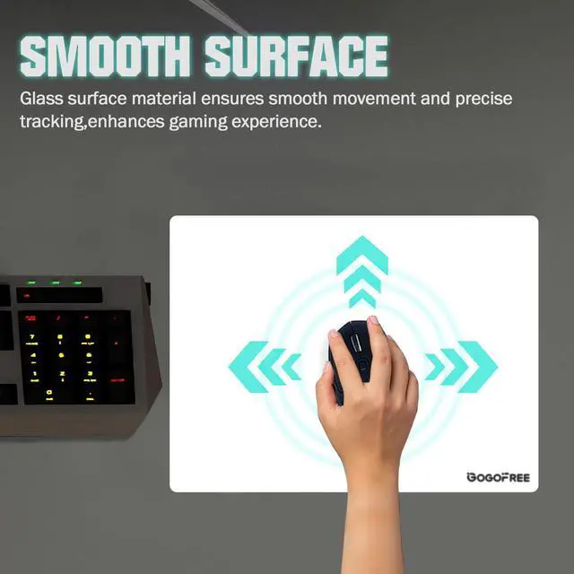 Alt view image 5 of 5 - Mousepad with Hard Surface for Gaming, Ultra Smooth Mouse Mat, Water-Resistant Mouse Pad Precision Speed Control for Esport Games/Office (Small White 15.7×11.8)