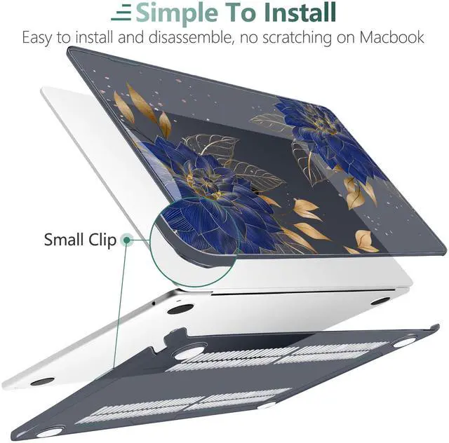 Alt view image 3 of 5 - TWOLSKOO for M4 MacBook Air 13.6 inch Case 2025-2022 Release M4 A3240 M3 A3113 M2 A2681, Plastic Hard Shell & Screen Protector & Keyboard Cover & Trackpad Film, Dahlia Flowers