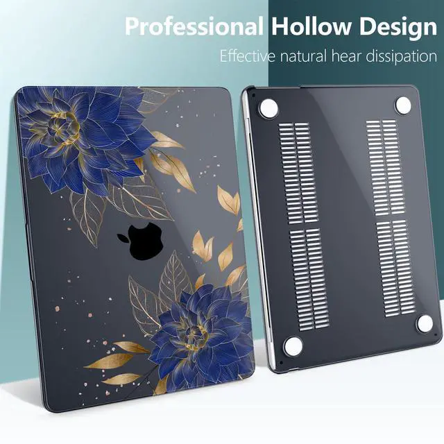 Alt view image 5 of 5 - TWOLSKOO for M4 MacBook Air 13.6 inch Case 2025-2022 Release M4 A3240 M3 A3113 M2 A2681, Plastic Hard Shell & Screen Protector & Keyboard Cover & Trackpad Film, Dahlia Flowers