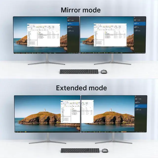 Alt view image 4 of 5 - MT-VIKI HDMI KVM Switch 2 Monitors 2 Computers 4K@60Hz, USB3.0 HDMI KVM Switch Dual Monitor with 4 USB 3.0 Ports Sharing Keyboard/Mouse/Printer