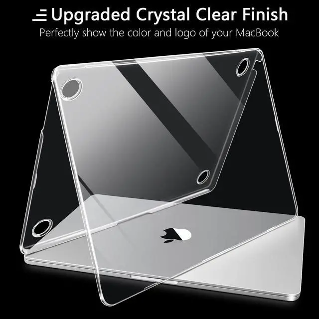 Alt view image 3 of 5 - MEEgoodo Crystal Case for MacBook Air 13.6 inch M4/M3/M2 2025 2024 2022(Fit Model A3240/A3113/A2681), Flexible Shell for MacBook Air 13 with TPU Keyboard & Webcam Cover & OTG Adapter, Crystal Clear