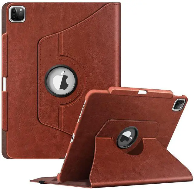 Main image of Fintie Rotating Case for iPad Pro 12.9-inch 6th Generation 2022-360 Degree Swiveling Protective Cover with Pencil Holder, Auto Sleep/Wake, Also Fit iPad Pro 12.9" 5th/4th/3rd Gen, Brown