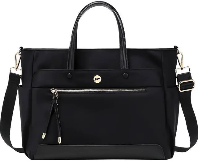 Main image of KEBEIXUAN Laptop Bag for Women 15 Inch, Water Resistant Tote & Computer Briefcase, Professional Work Handbag and Shoulder Bag for Teacher, Office, College, Travel, Black(Black Large)