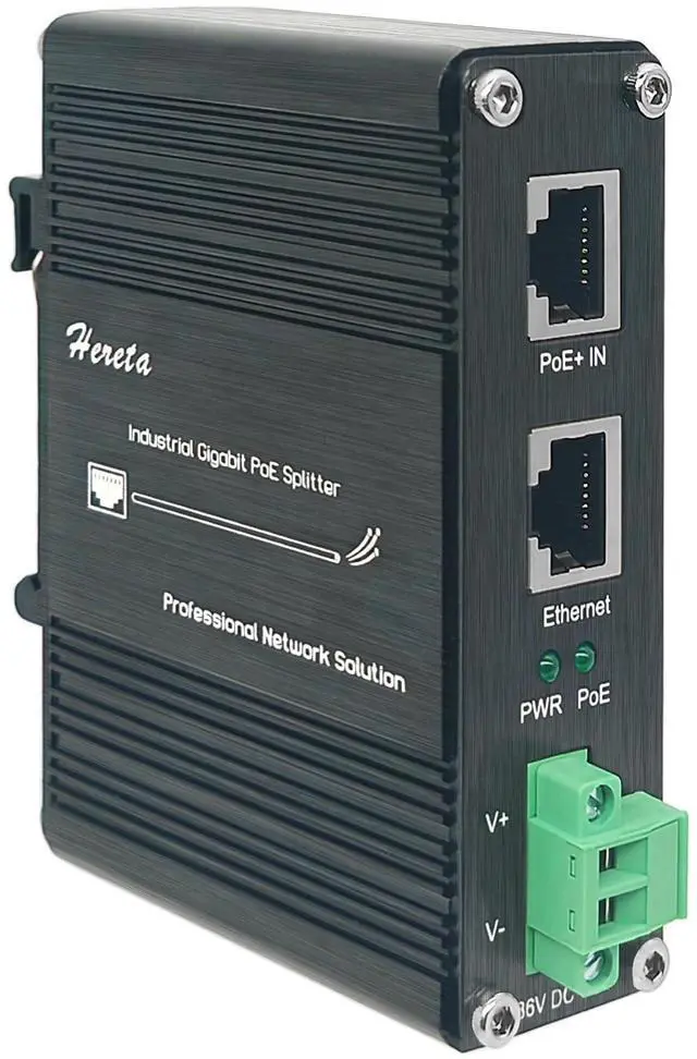 Main image of Industrial Gigabit PoE+ Splitter 10/100/1000Mbps IEEE802.3af/at 36V DC Output for Non-PoE Devices Support DIN-Rail and Wall-Mount Installation (30W PoE Splitter)