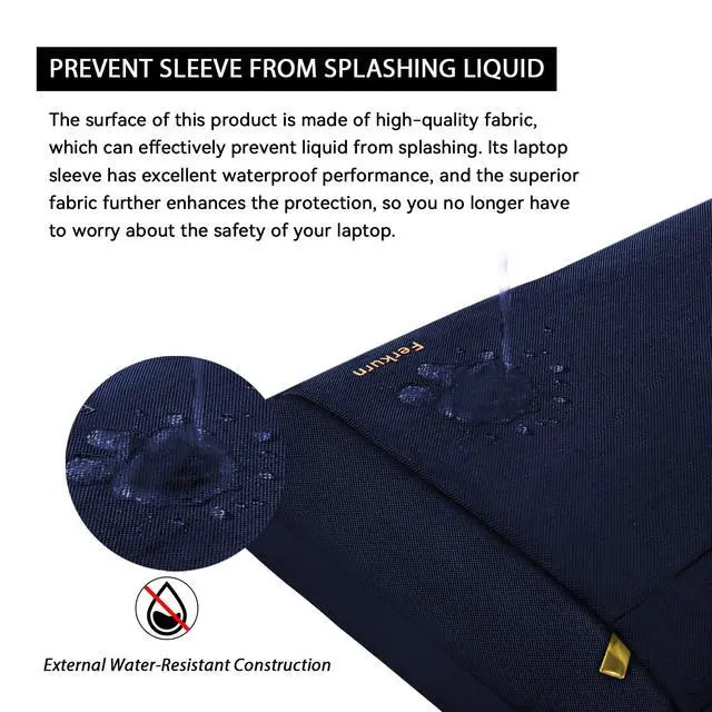 Alt view image 5 of 5 - Ferkurn Laptop Bag Case Women Men Computer Sleeve with Shoulder Compatible with HP Envy Pavilion/Inspiron/Thinkpad/Vivobook/MSI/Surface,Waterproof Briefcase with Handle, Deep Indigo, 17 17.3 Inch