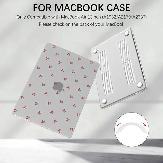 Alt view image 3 of 5 - AdorableWhimsy Cute Cherry Case Compatible with MacBook Air 13 Inch (A1932/A2179/A2337) Matte Clear Hard Shell Cover & Laptop Sleeve Girly Laptop Cover for MacBook Air 13.3"