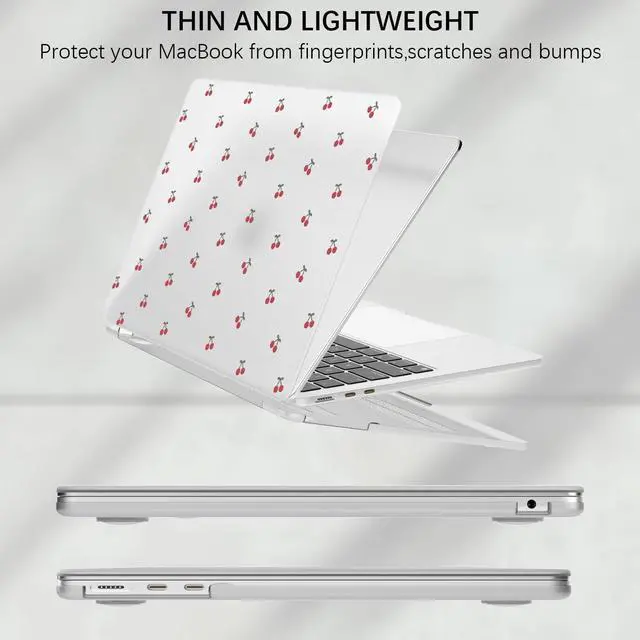 Alt view image 4 of 5 - AdorableWhimsy Cute Cherry Case Compatible with MacBook Air 13 Inch (A1932/A2179/A2337) Matte Clear Hard Shell Cover & Laptop Sleeve Girly Laptop Cover for MacBook Air 13.3"