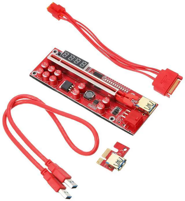 Main image of MECCANIXITY V013 PRO PCI-E 1X to 16X Graphics Card Express Extender Riser 16A Power Supply USB3.0 6P Interface LED Temp Control for Computer, Desktop