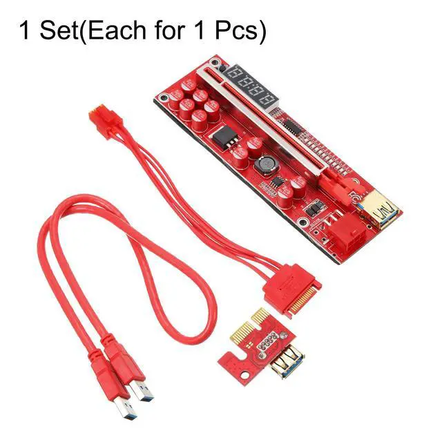 Alt view image 3 of 5 - MECCANIXITY V013 PRO PCI-E 1X to 16X Graphics Card Express Extender Riser 16A Power Supply USB3.0 6P Interface LED Temp Control for Computer, Desktop