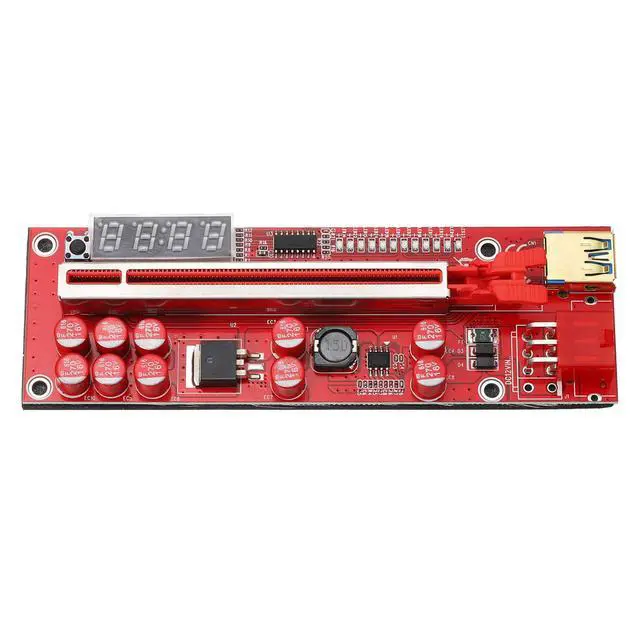 Alt view image 4 of 5 - MECCANIXITY V013 PRO PCI-E 1X to 16X Graphics Card Express Extender Riser 16A Power Supply USB3.0 6P Interface LED Temp Control for Computer, Desktop