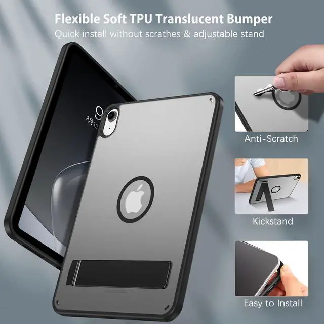 Alt view image 3 of 5 - BENTOBEN Magnetic for iPad A16 Case with Invisible Stand (11th Generation 11 Inch 2025), iPad 10th Generation Case 10.9 inch 2022, Matte Slim Thin Protective Tablet Cover for iPad 11th/10th Gen, Black