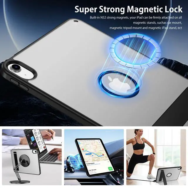 Alt view image 4 of 5 - BENTOBEN Magnetic for iPad A16 Case with Invisible Stand (11th Generation 11 Inch 2025), iPad 10th Generation Case 10.9 inch 2022, Matte Slim Thin Protective Tablet Cover for iPad 11th/10th Gen, Black