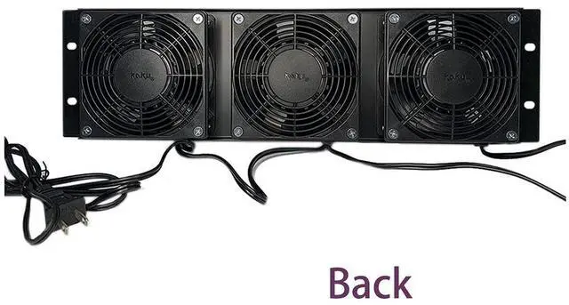 Alt view image 2 of 5 - Kutatek Rack Mount Fan Panel 3U, Intake Airflow, for Cooling AV, Home Theater, Network 19" Racks