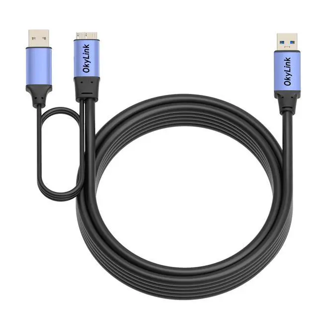 Alt view image 4 of 5 - OkyLink 5M/15FT USB 3.0/3.2Gen1 to Micro-B Active Cable - 5Gbps A Male to Micro-B Male Data Transfer Cord, Black Industrial Grade