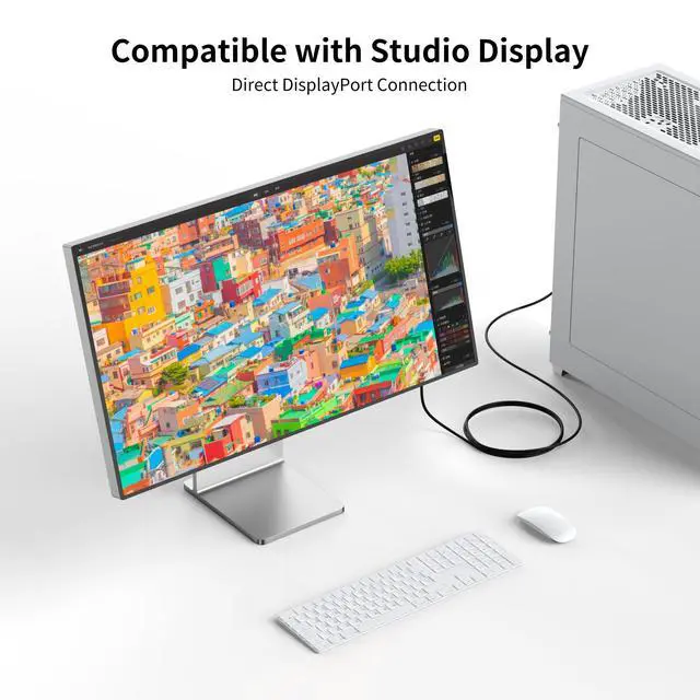 Alt view image 3 of 5 - Maqze Displayport to USB C Cable 4K@60Hz, 6FT Display Port to Type C Adapter with USB-C PD Power, Touch-Enabled for AR Glasses Xreal Air, Rayneo, Rokid, Touchable Portable Monitor