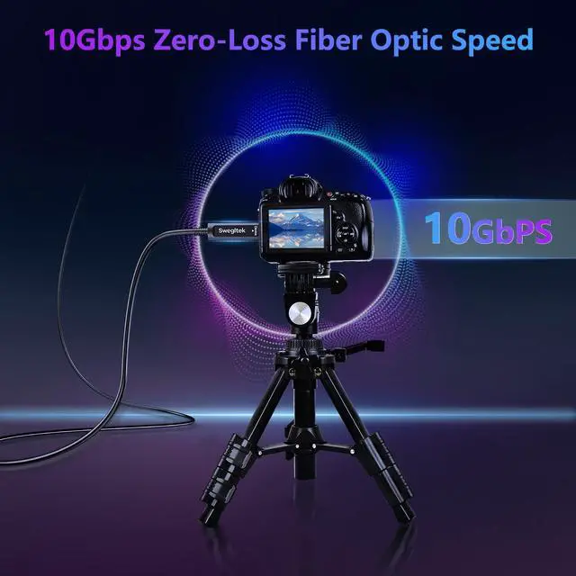 Alt view image 3 of 5 - Fiber Optic USB C Cable(50ft),10Gbps High Speed Data Transfer Active Optical Type C Cable,Compatible with Cameras,Webcams,VR,AR for Collaborative Meetings,Smart Classroom,Data Center