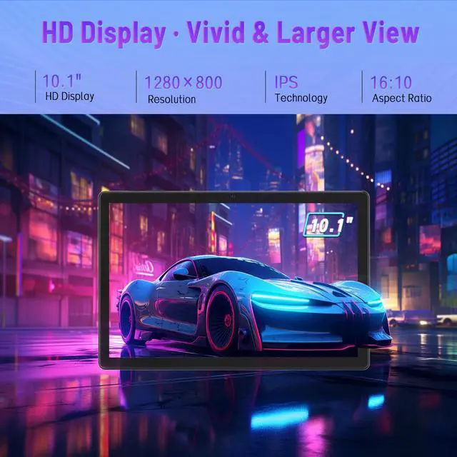 Alt view image 3 of 5 - Android Tablet, 10.1 inch Tablet with Case, Android 15 Tablets for Adults, Octa-Core, 8GB RAM 64GB ROM, 1TB Expandable, WiFi 6, GPS, Dual Camera, 5000mAh Battery  Silver