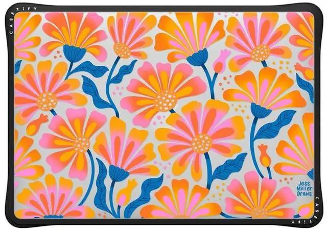 Main image of CASETiFY Impact MacBookPro 13" (M1/M2/Intel) Case [Cushioned Impact Corners/Scratch-Resistant/Anti-Slip Grip] - Lazy Daisy - Clear Black