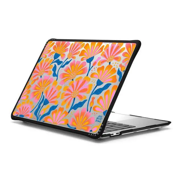 Alt view image 2 of 3 - CASETiFY Impact MacBookPro 13" (M1/M2/Intel) Case [Cushioned Impact Corners/Scratch-Resistant/Anti-Slip Grip] - Lazy Daisy - Clear Black