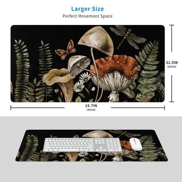 Alt view image 2 of 5 - MAYCARI Cute Desk Mat Cartoon Desk Pad Mouse Pad Kawaii Large Mushroom Gaming Mousepad XXL Laptop Keyboard Desktop Writing Pad for Girls Students 31.5"X15.7"