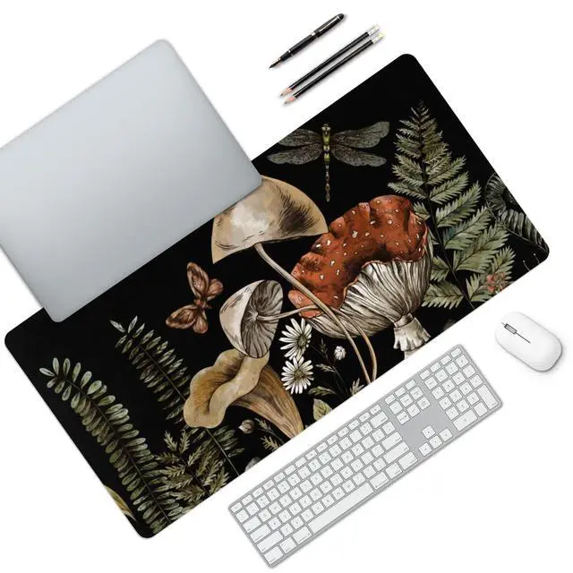 Alt view image 3 of 5 - MAYCARI Cute Desk Mat Cartoon Desk Pad Mouse Pad Kawaii Large Mushroom Gaming Mousepad XXL Laptop Keyboard Desktop Writing Pad for Girls Students 31.5"X15.7"