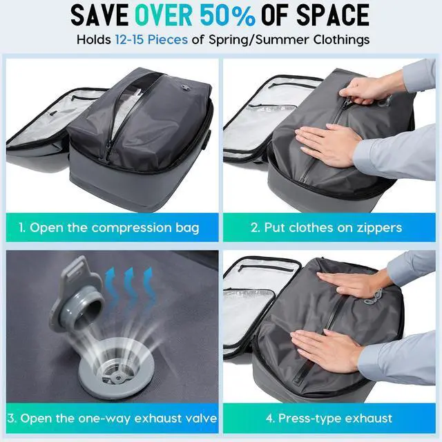 Alt view image 4 of 5 - BANGE Travel Backpack with Vacuum Pocket and TSA lock version can hold 15.6 inch Laptop suitable Overnight Flight Approved Anti-theft Bag