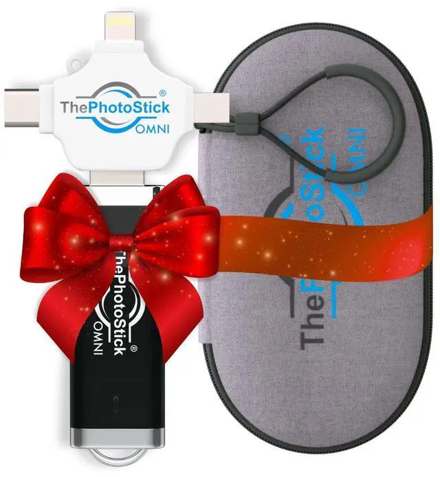 Main image of ThePhotoStick® Omni 128GB + Protective Case | Secure Photo & Video Backup and Transfer | Digital File Organization | USB & Multiport Connection for Phones, Tablets and Computers | Water Resistant Case