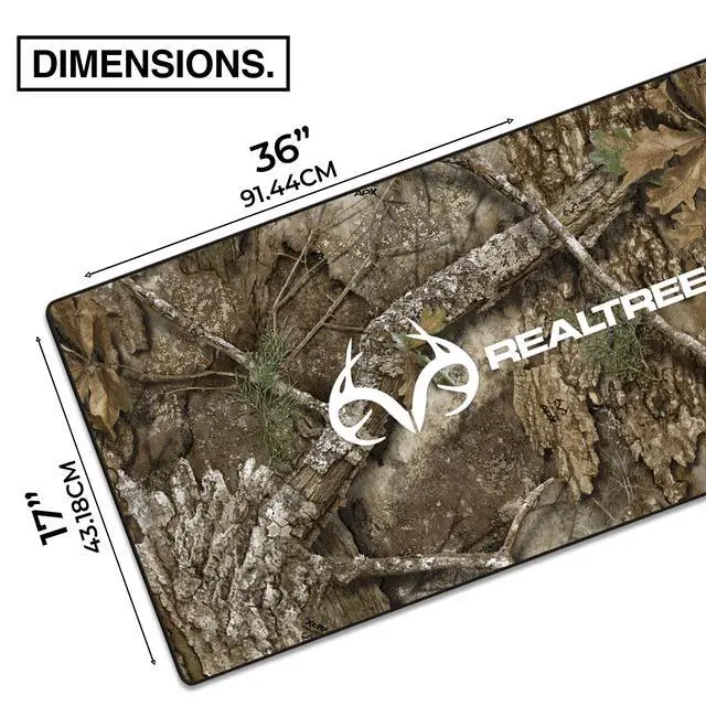Alt view image 2 of 5 - MPCO. Real Tree Large Gaming Desk Pad - 36" x 17" Duraglyde Fabric APX  with Logo Desk Mats - Non-Slip, Washable, Smooth Glide for Precision Gaming & Work