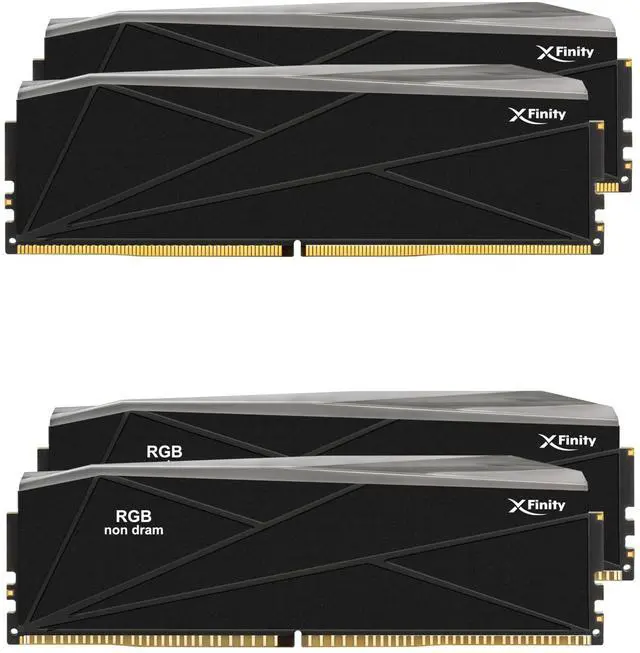 Alt view image 2 of 4 - V-Color DDR5 SCC 2+2 KIT Manta XFinity 48GB(24GBx2) 8000MHz CUDIMM with RGB Filler kit CL38 1.4V RGB Gaming Desktop Upgrade RAM Memory Module - Black/Silver (TMXFCL2480838KS-DK)