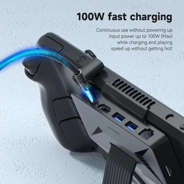 Alt view image 5 of 5 - Hagibis Steam Deck Docking Station, 6 in 1 USB-C Dock Stand for SteamDeck OLED with 100W Power Delivery, 4K@60Hz HDMI, 1000Mbps RJ45,2 USB 3.0, Micro SD Card Reader, Portable USB Hub Kickstand