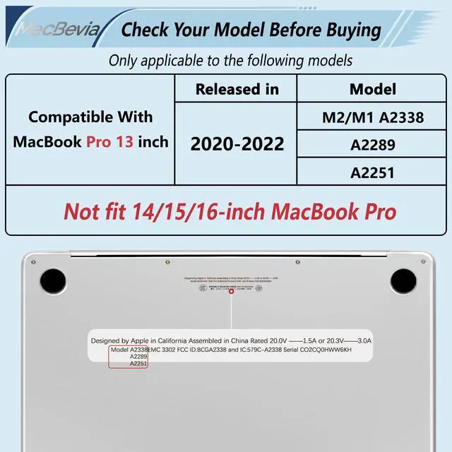 Alt view image 2 of 5 - MecBevia Compatible with MacBook Pro 13 inch Case 2022 2021 2020 Release M2 M1 A2338 A2251 A2289, Plastic Hard Shell&Keyboard Cover&Screen Protector&Webcam Cover&Type-C Adapter, Black Bows