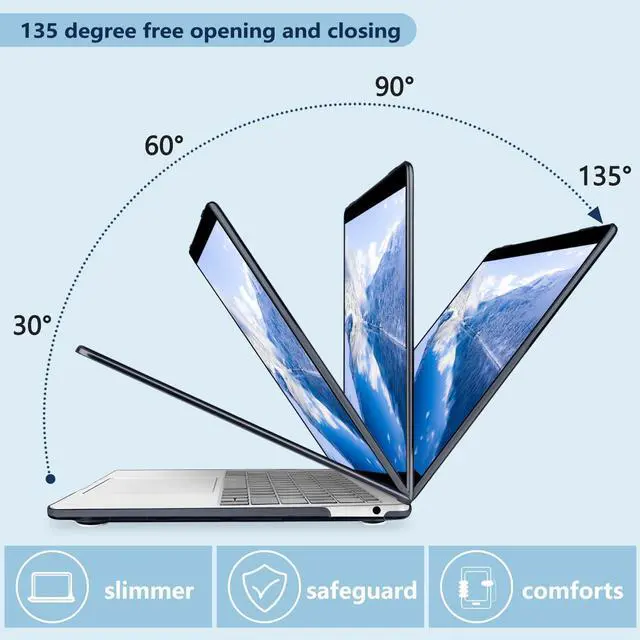 Alt view image 5 of 5 - MecBevia Compatible with MacBook Pro 13 inch Case 2022 2021 2020 Release M2 M1 A2338 A2251 A2289, Plastic Hard Shell&Keyboard Cover&Screen Protector&Webcam Cover&Type-C Adapter, Black Bows