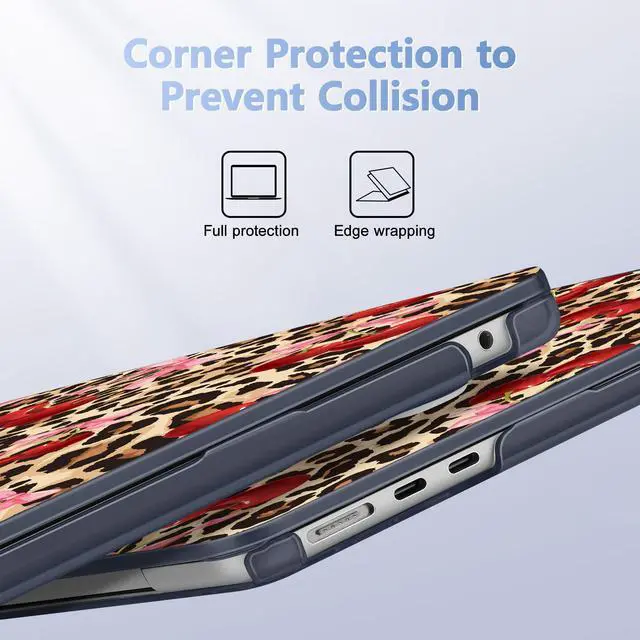 Alt view image 3 of 5 - May Chen Compatible with M4 MacBook Air 15 inch Case 2025 2024 2023 A3241 A3114 M3 A2941 M2 with Liquid Retina Display & Touch ID, Plastic Hard Shell with Keyboard Cover - Cherry and Cheetah