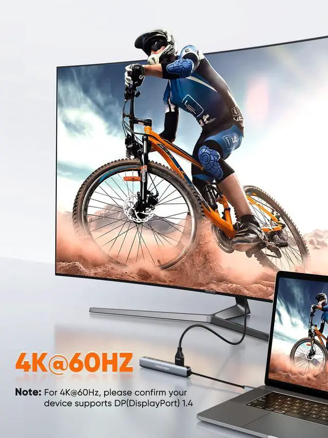 Alt view image 3 of 5 - CableCreation 6-in-1 USB-C Hub with 4K 60HZ HDMI Bundle with USB C to HDMI Cable 4K