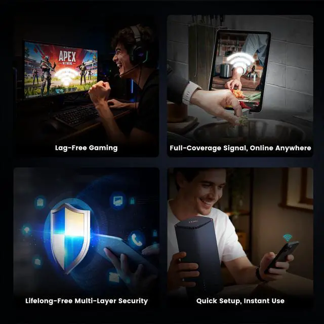 Alt view image 3 of 5 - H3C AX5400 Dual-Band WiFi 6 Router (BX54) High Speed Gaming Routers for Wireless Internet, 4K QAM,OFDMA,MU-MIMO,VPN-Support,Easy-Mesh,Parental Controls,Ethernet Ports Router for Whole Home,80 Devices