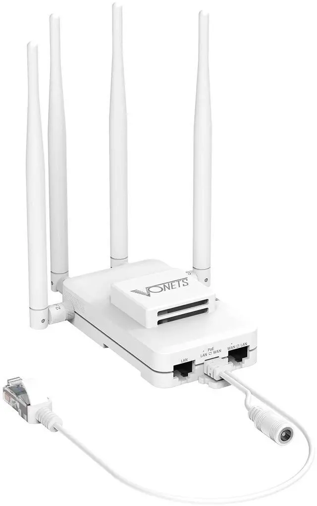 Main image of VONETS Gigabit WiFi Router Wireless Bridge Ethernet Repeater/Dual Band 2.4GHz/5GHz RJ45 WiFi Adapter Range Extender 3 Gigabit POE/DC Powered for DVR Robots Industrial IoT Network Devices VAR1200-H