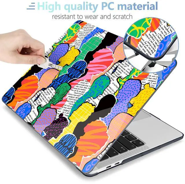 Alt view image 3 of 5 - MEEgoodo Case for MacBook Pro 13 inch Case 2022 2021 2020 A2338 M2/M1 A2251 A2289,Laptop Hard Shell with Keyboard & Camera Cover Compatible with 13 inch MacBook Pro,Diverse People Abstract Art