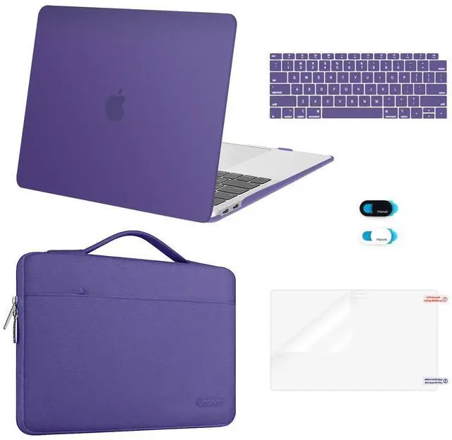Main image of MOSISO Compatible with MacBook Air 13 inch Case M1 Chip 2021 2020 2019 2018 Release A2337 A2179 A1932 Retina Display, Plastic Hard Shell Case&Bag&Keyboard Skin&Webcam Cover&Screen Film,Imperial Purple