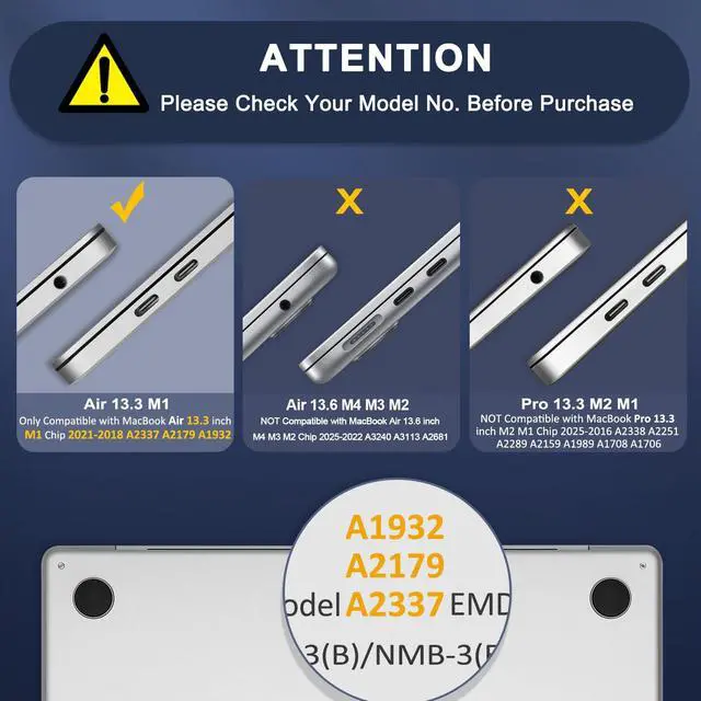 Alt view image 2 of 4 - MOSISO Compatible with MacBook Air 13 inch Case M1 Chip 2021 2020 2019 2018 Release A2337 A2179 A1932 Retina Display, Plastic Hard Shell Case&Bag&Keyboard Skin&Webcam Cover&Screen Film,Imperial Purple